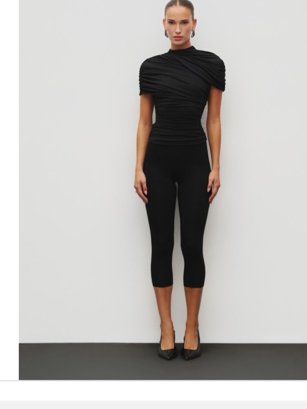 Women’s Black heiress draped shoulder top xs